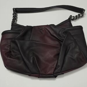 Simply Vera Vera Wang Black and Burgundy Shoulder Bag
